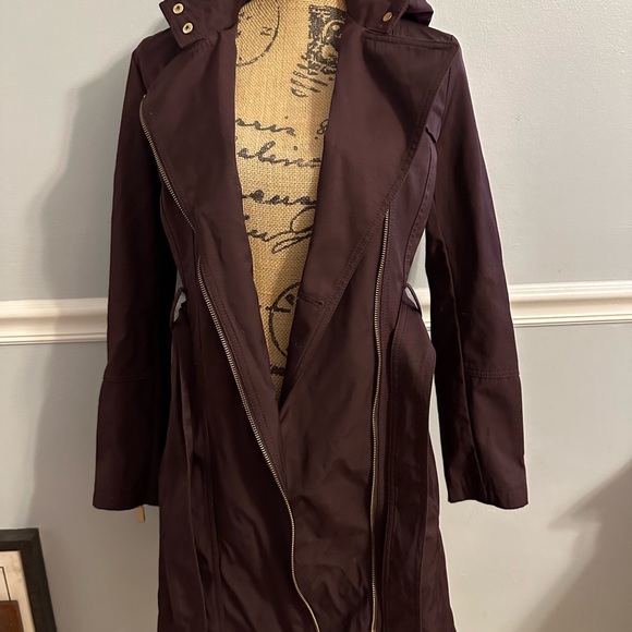 Vince Camaro Dark Purple Trench Coat Small - Picture 7 of 11